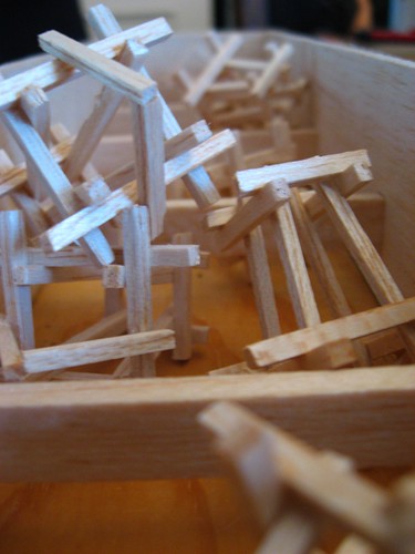 Lanterns built for the Balsa Man 2009 base, photo by Colin